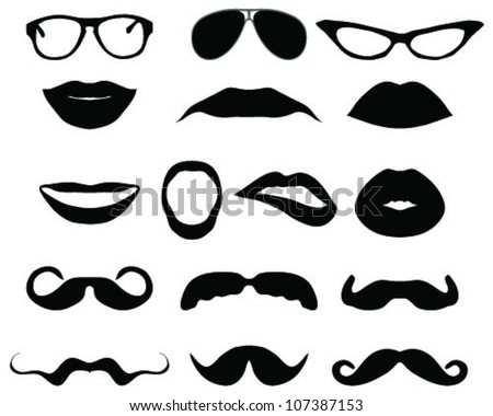 Mustaches and other accessories-vector - stock vector