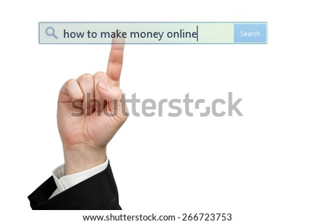 ... how to make money online search bar, internet concept - stock photo