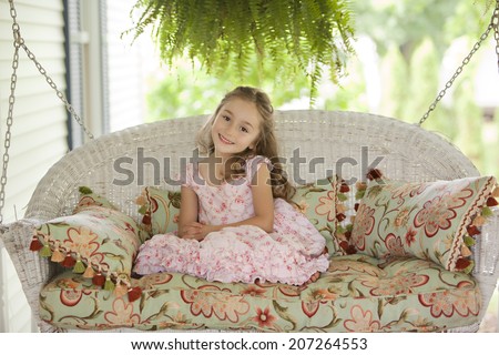 Girl Sitting On The Steps Of The Porch Stock Photo - Image of child, little: 33343288