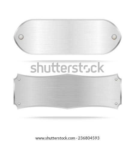 Vector Metal Name Plate Or Metal Label With Screws.vector Illustration 