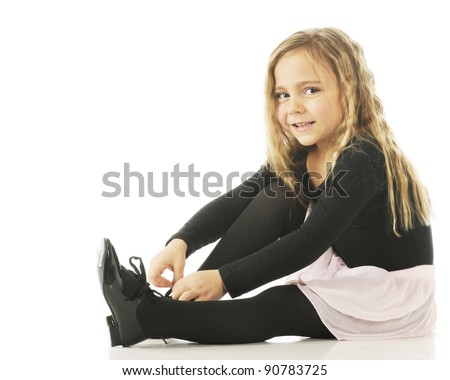 Girls Black Oxford Tap Shoes Size 2.5