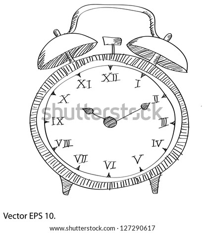 Alarm Cartoon Clock Drawing Vector Stock Photos, Images, & Pictures