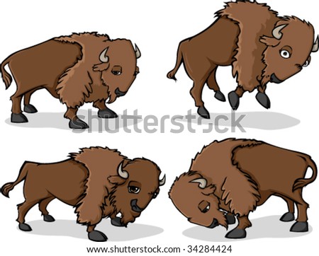 Buffalo Cartoon Illustration Vector Stock Photos, Images, & Pictures