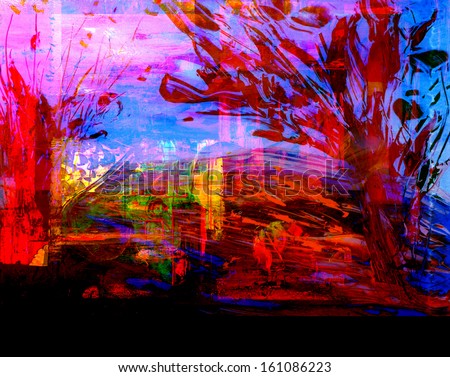 Abstract On in painting Glass 101 verso painting  original glass photo Nice stock