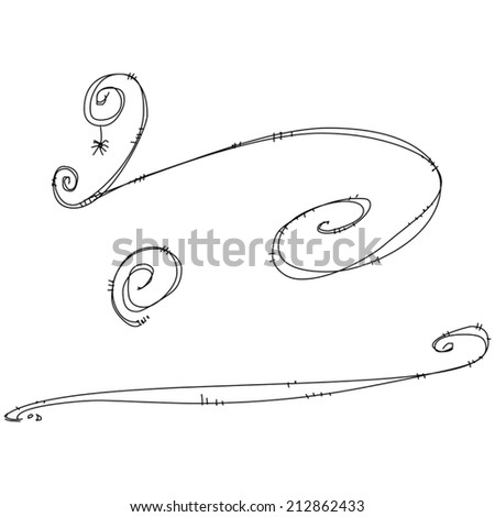 Hand drawn vector embellishment squiggles illustration - stock vector