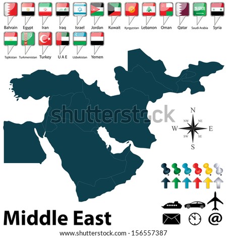 Middle East Map Vector Stock Photos, Images, & Pictures | Shutterstock