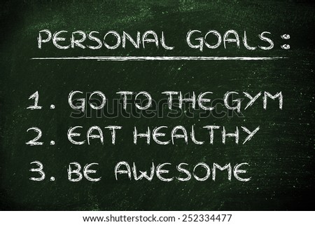 ... year's resolutions about eating healthy and keeping fit - stock photo