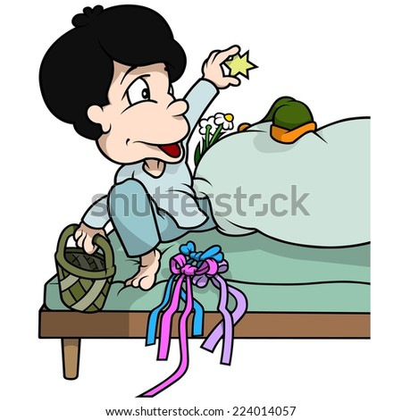 Stock Images similar to ID 224966167 - boy crying in bed cartoon...