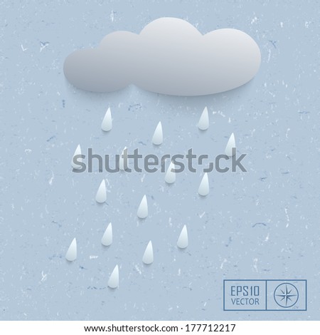 ... cloud from which the rain of flowers in bright - stock vector