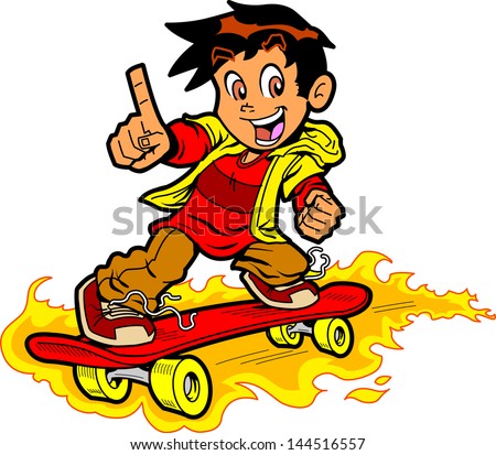 Stock Images similar to ID 55580983 - skater kid cartoon