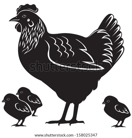 Stock Images similar to ID 40073686 - silhouette of hen