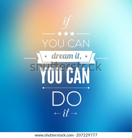 You can do it Quote Typographical Poster, Vector Design. Motivational ...