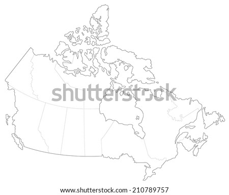 Simple map of Canada - stock vector