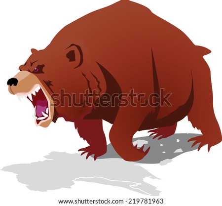 bear attack - stock vector