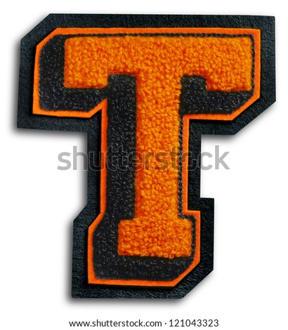 Photograph of School Sports Letter - Black and Orange T - stock photo