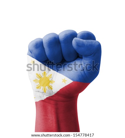 Fist of Philippines flag painted, multi purpose concept - isolated on ...