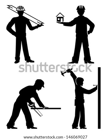 Construction Worker Silhouette Stock Photos, Images, & Pictures ...