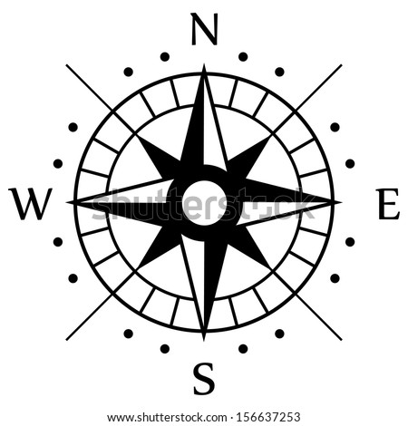 Black Compass Symbol - stock vector