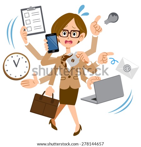 Overworked Woman Stock Illustrations & Cartoons | Shutterstock