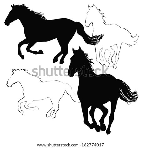 Running horse silhouette Stock Photos, Images, & Pictures | Shutterstock