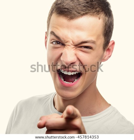 Angry Man Aggressive Pointing Stock Photos, Images, & Pictures ...