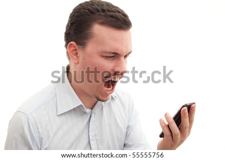 Man Shouting At Phone Stock Photos, Images, & Pictures | Shutterstock