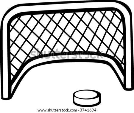 Stock Images similar to ID 36331885 - ice hockey goal net and puck