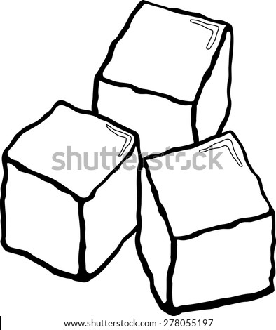 Ice Cube Clip Art Black And White Sketch Coloring Page