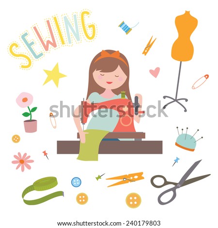 Sewing clip art Stock Photos, Images, & Pictures | Shutterstock