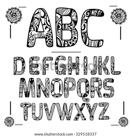 Zentangle Letters Stock Vectors & Vector Clip Art | Shutterstock