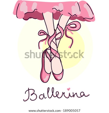 Vector, girl, ballerina, dance - stock vector