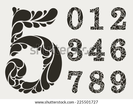 Decorative Numbers Ornaments Vector Stock Photos, Images, & Pictures ...