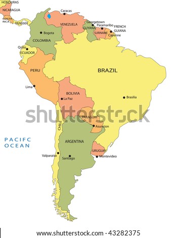 South america political map Stock Photos, Images, & Pictures | Shutterstock