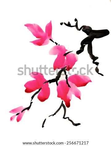 Stock Images similar to ID 60283048 - stylized orchid branch design...