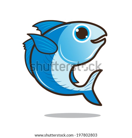 Mackerel cute cartoon eps 10 vector - stock vector