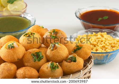 Pani Puri, Golgappe, Chat item, India - stock photo