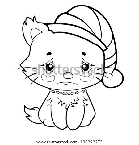 Sad Cat Coloring Pages