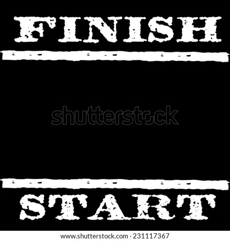 Start to Finish lines on Black - stock vector