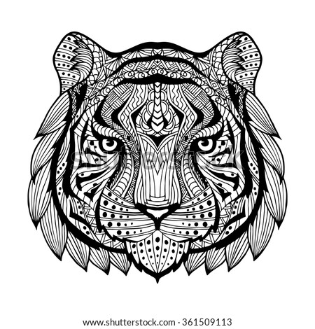 Stock Images similar to ID 158861822 - tiger black and white vector...