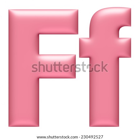 Big and Small Letter F isolated on white background - stock photo