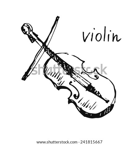 Sketch Vector Violin White Stock Photos, Sketch Vector Violin White ...