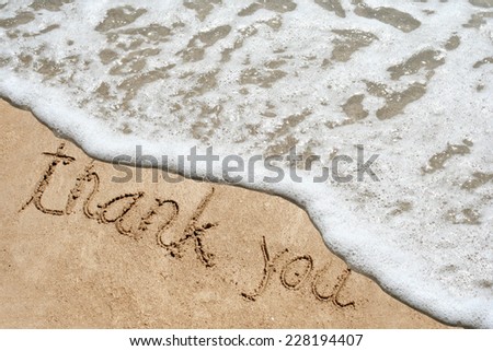 Concept or conceptual hand drawn thank you text carved in a golden ...