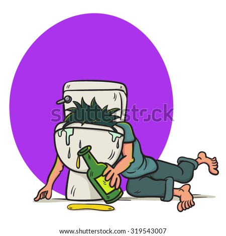 Stock Images similar to ID 78509407 - cartoon drunk with a bottle....