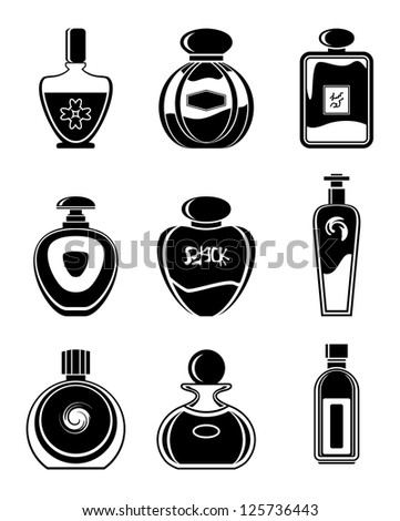 Set of perfumes. vector - stock vector