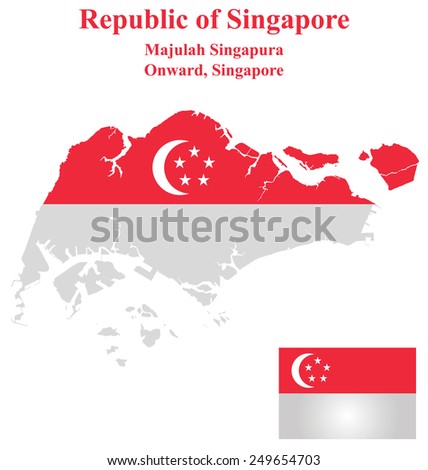 Singapore Outline Maps Of The Countries Stock Photos, Images ...