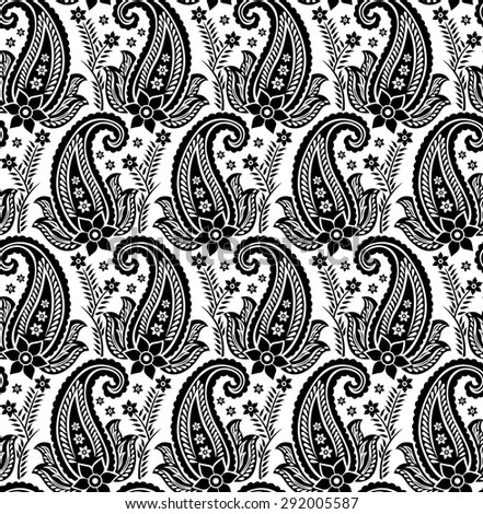 Black Seamless Vector Paisley Pattern Stock Photos, Images, & Pictures ...