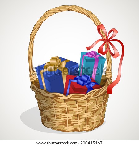 Gift Basket Stock Vectors & Vector Clip Art | Shutterstock