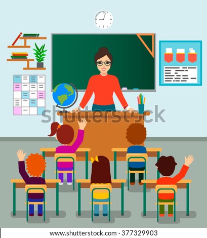 Cartoon Blackboard Teacher Woman Stock Photos, Images, & Pictures ...