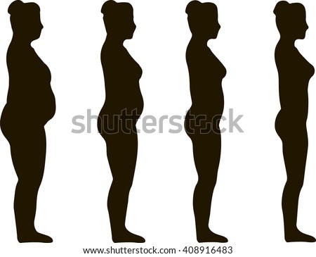 Female Fat Silhouette Thin To Stock Photos, Images, & Pictures ...