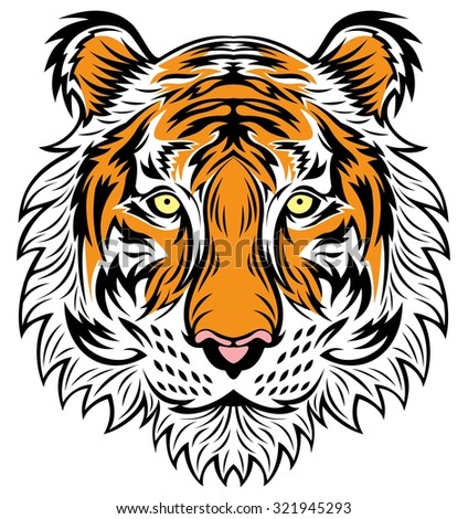 Tiger head. - stock vector